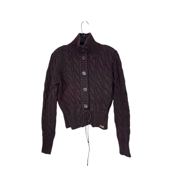 Polo Jeans Ralph Lauren Knitwear Vintage Y2K Chocolate Brown Sweater Cardigan L - Picture 1 of 10